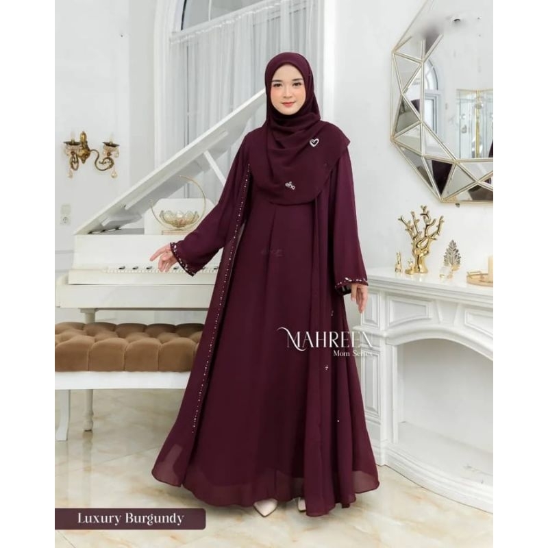 Mahreen Abaya remaja dewasa kekinian/Gamis Putih elegan simple mewah terbaru  2025-AmirahStore21