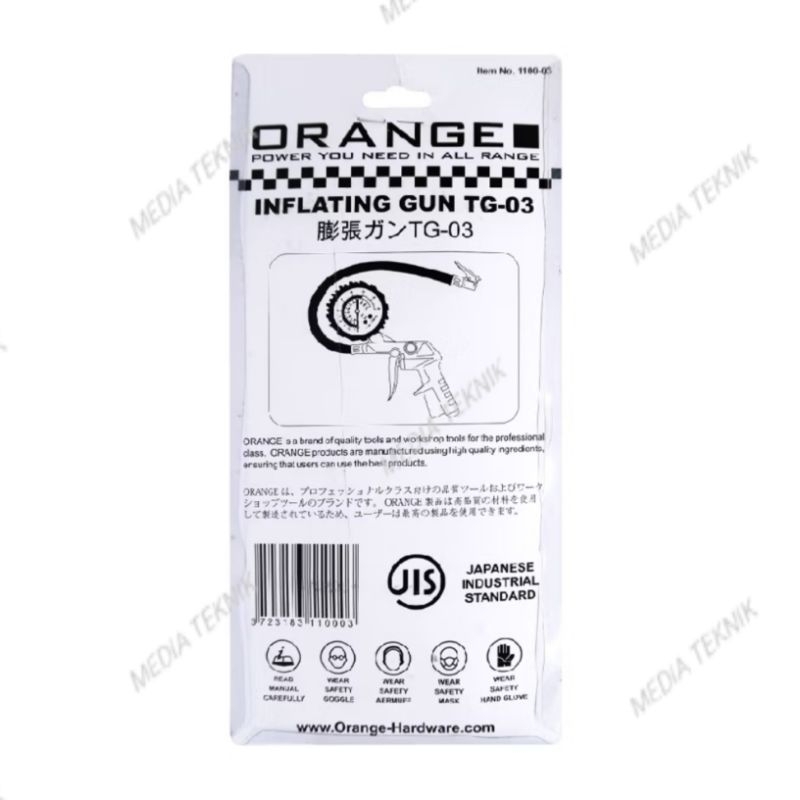 Murah  Tire Inflating Gun Orange Alat Ukur Pompa Angin Ban Kompresor