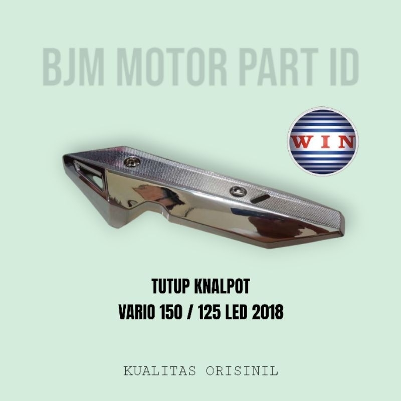 BJM ID - Tutup Knalpot Chrome Vario 125 150 LED 2018 2019 2020 2021 | muffler cover WIN | penutup ke
