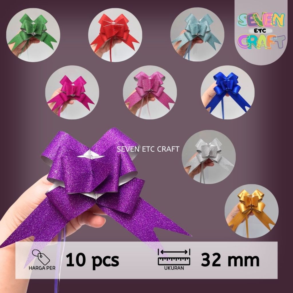 

Pita Tarik Serut Glitter 32 mm 10 pcs