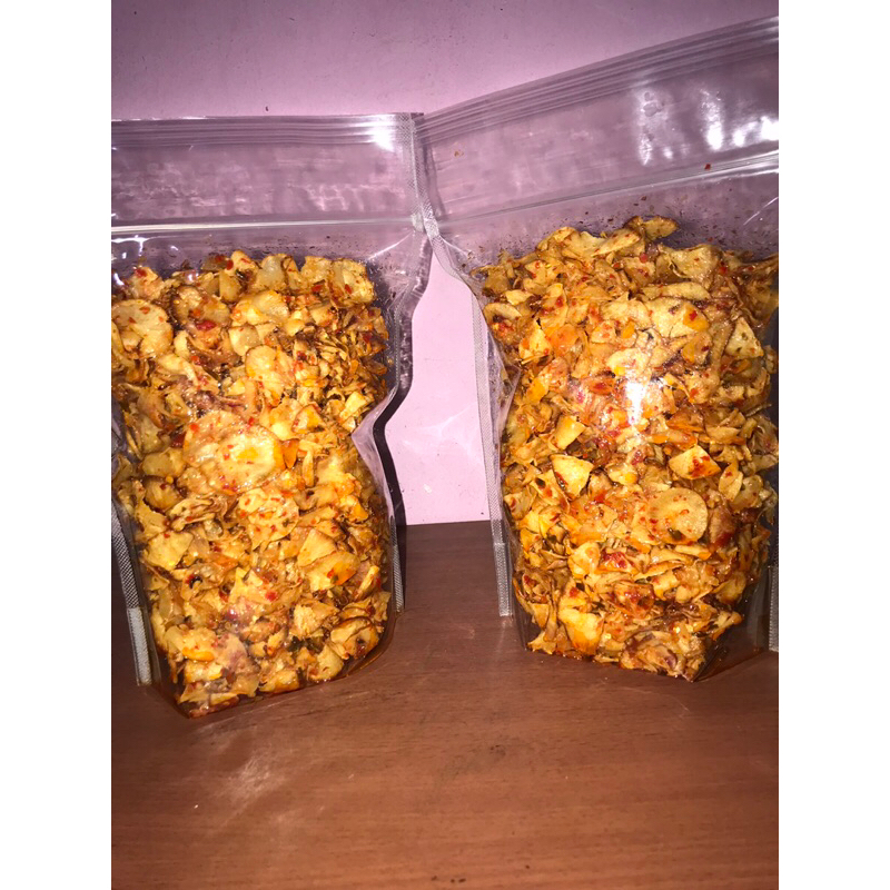 

keripik singkong sambal asli khas padang extra daun kunyit || keripik singkong sate padang