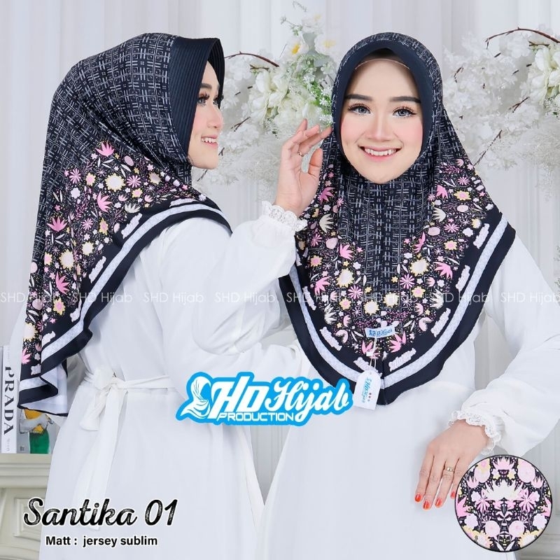 hijab instan motif/ bergo motif/ Khimar motif/jilbab instan motif / shd Cantika / SHD HIJAB / hijab 