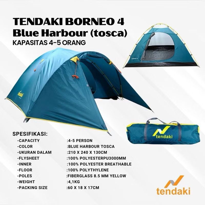 TENDA CAMPING | TENDA | TENDAKI BORNEO 4 | TENDAKI MOLUCCAS 4 DOUBLE LAYER | TENDAKI | GREAT OUTDOOR