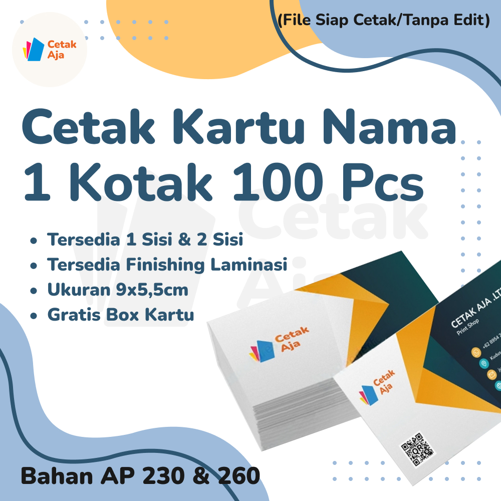 

Cetak Kartu Nama Custom Business Card 1 Kotak 100 Pcs Bahan AP 230 260 Gsm