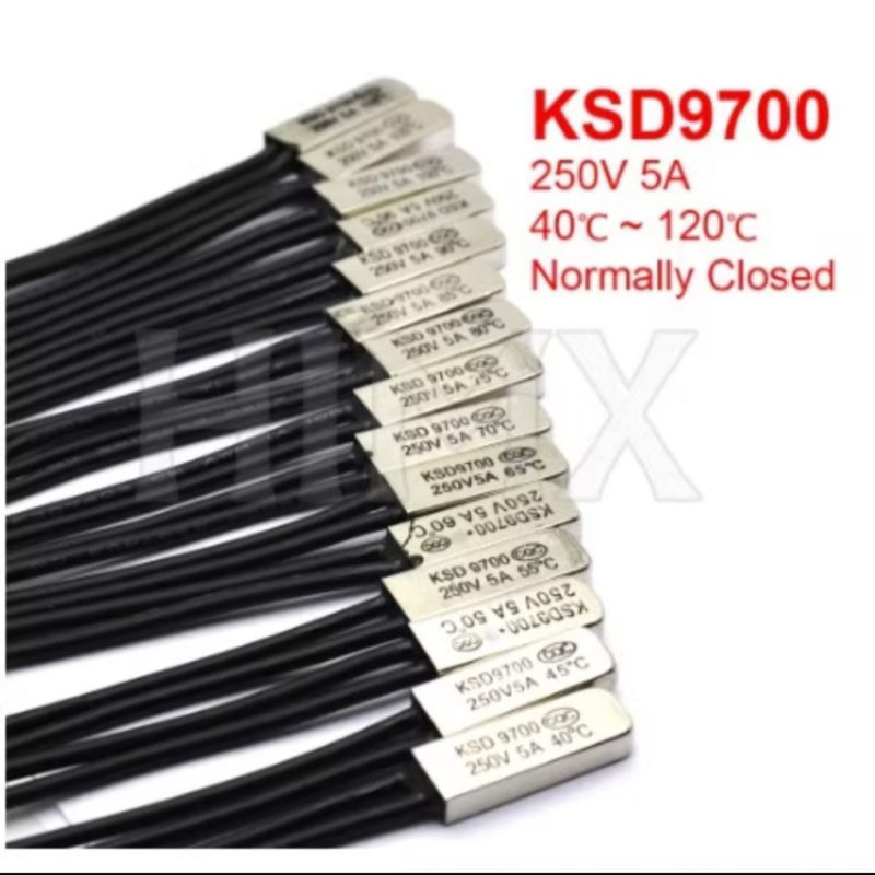 KSD9700 Thermostat Thermal Bimetal 250V 5A Normally Closed Sensor Suhu Temperatur KSD 9700 250 V Vol