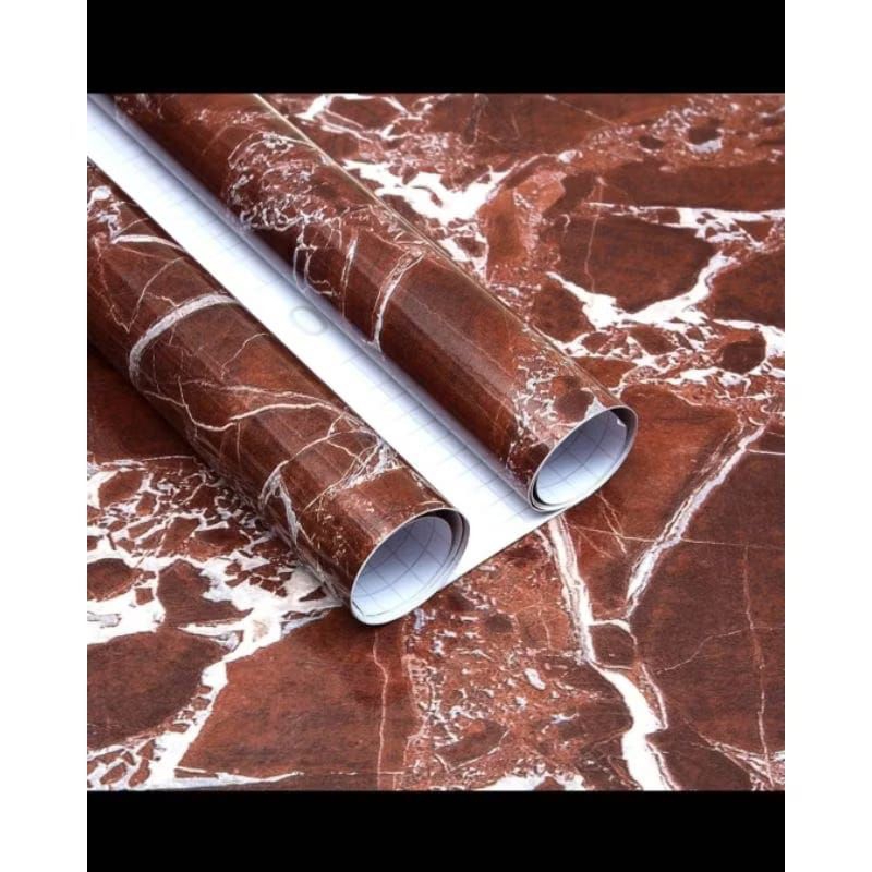 Wallpaper Stiker Dinding Motif Marmer Granit Merah