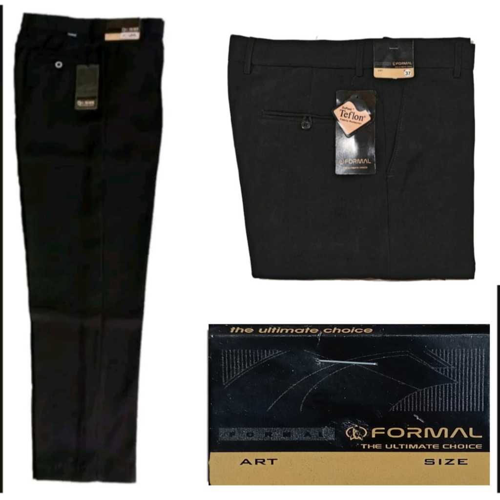 celana formal hitam pria/celana panjang hitam/celana kerja hitam/celana dasar