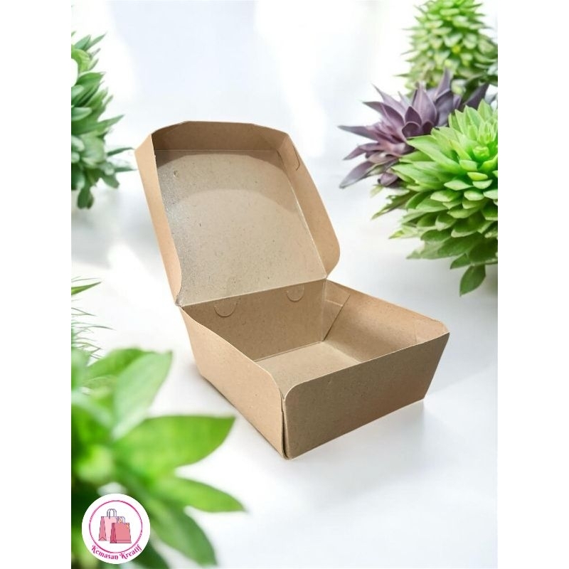 

Lunch Box S (12x12x5) kraft coklat laminasi ANTI BOCOR, FOOD GRADE