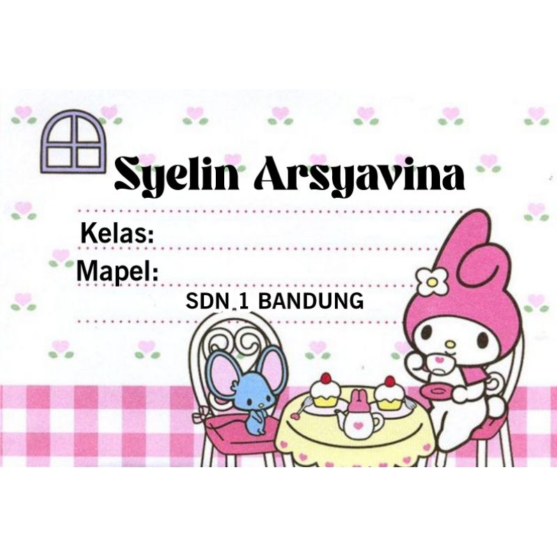 

(ISI 50 PCS) SUDAH ADA LEM STICKER LABEL BUKU SEKOLAH CUSTOM NAMA & FOTO