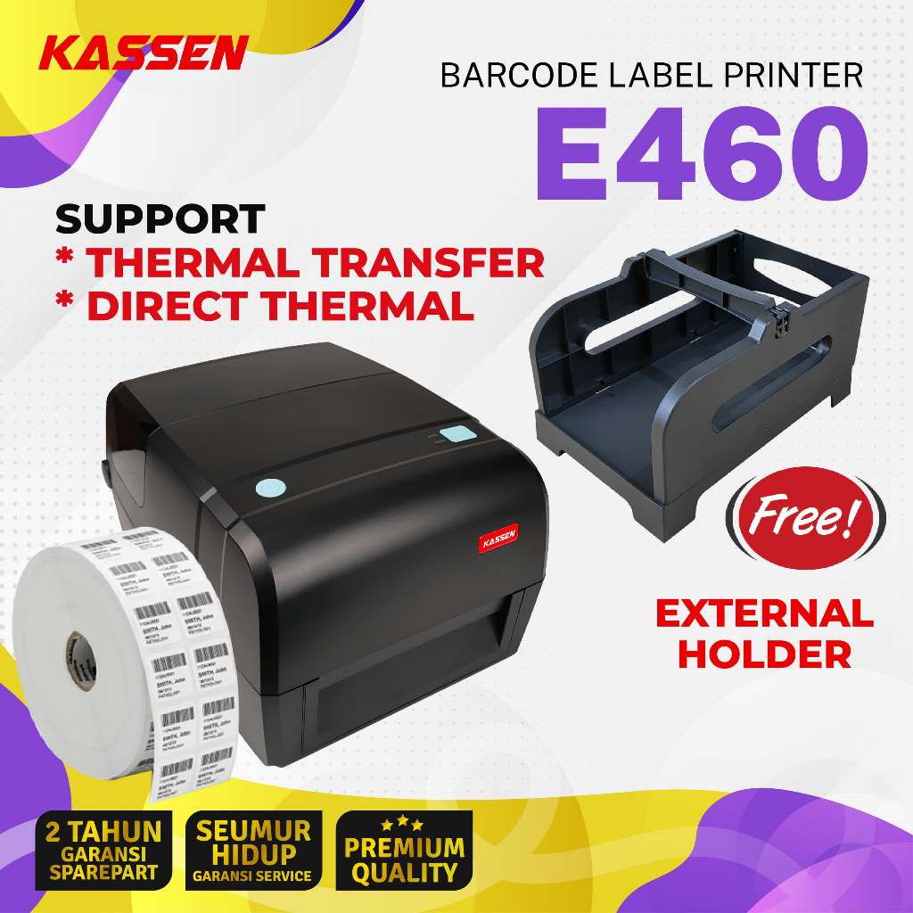 BARCODE PRINTER KASSEN E-460 - E460 - USB - BARCODE - RESI - KASSEN