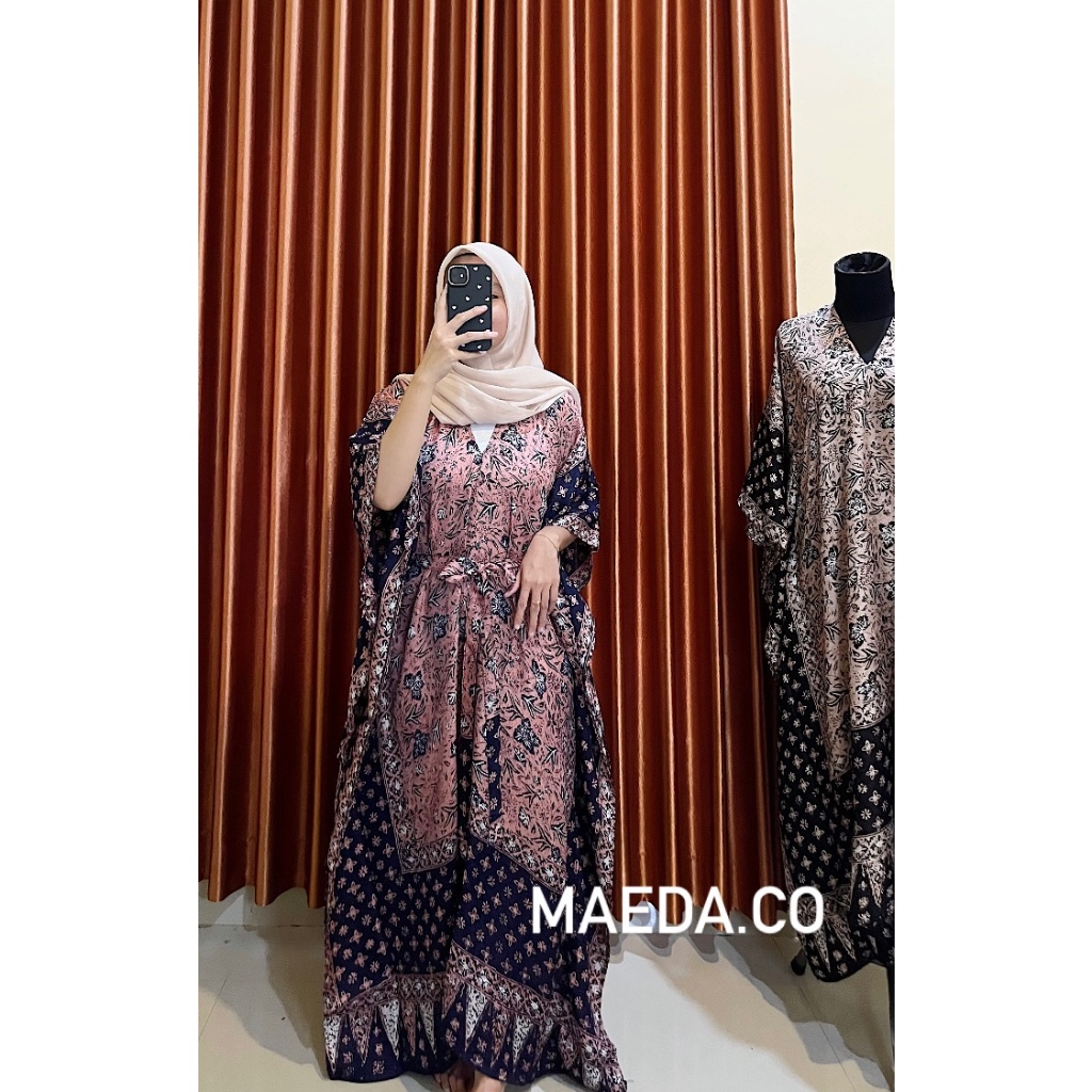 MAEDA BATIK || GAMIS JUPRI AYUAN LONG DRESS KONDANGAN || KAFTAN COUPLE BATIK VISCOSE TRUSMI CIREBON