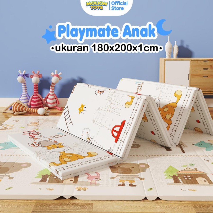 MOLION Baby Playmat Matras Foam Karpet 2 sisi 8mm 10mm PM-T8 PM-T10 - playmat, 8mm