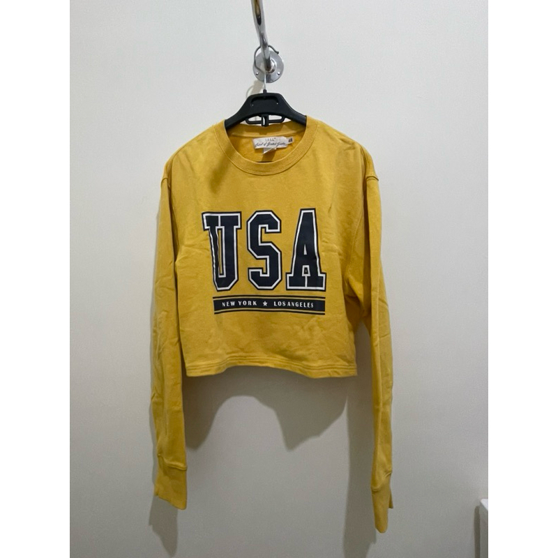 sweater crewneck USA H&M crop oversized
