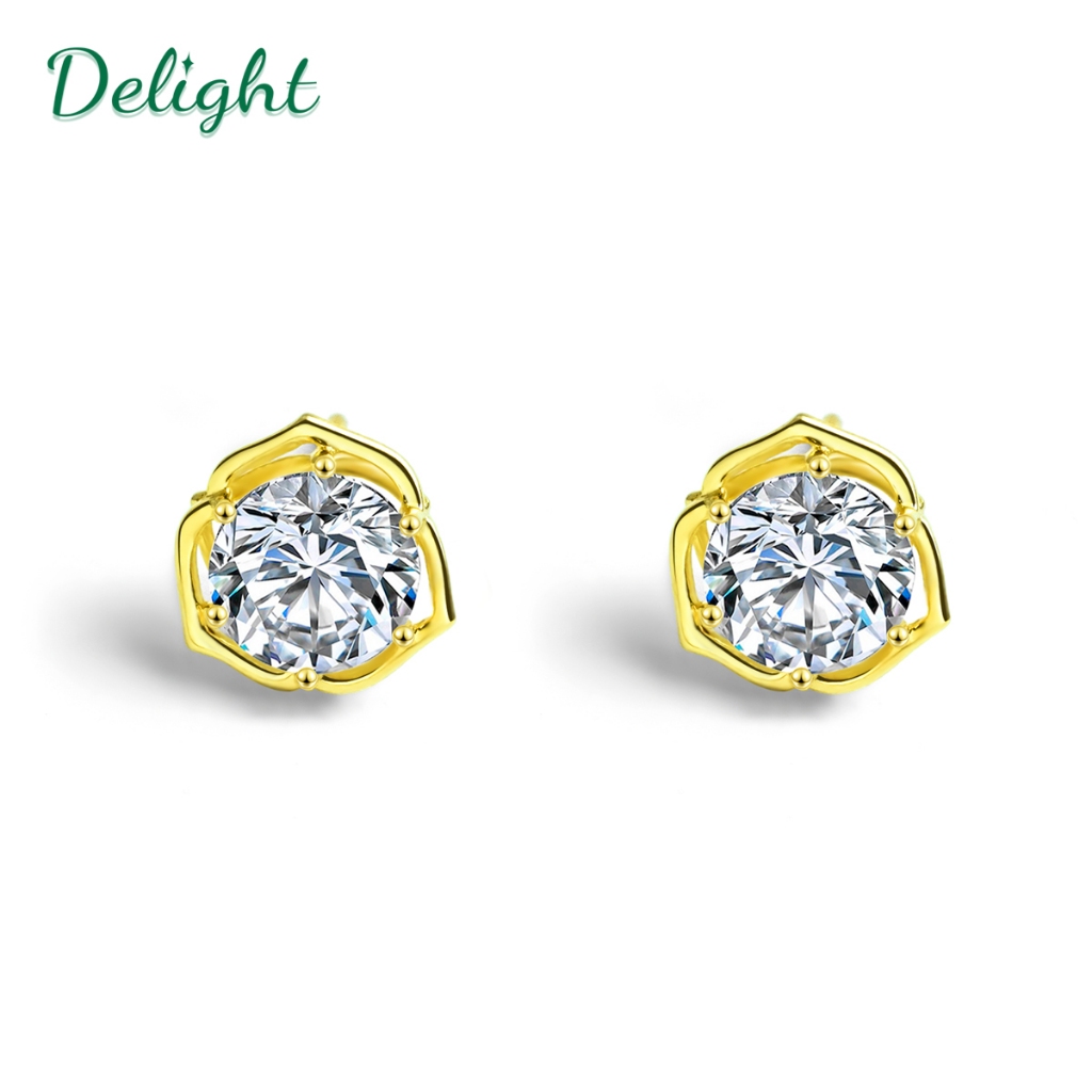 【ORI】DELIGHT Anting-anting Berwarna Berlapis  Emas Mawar 18K Anting-anting  emas mawar 18K, anti ale
