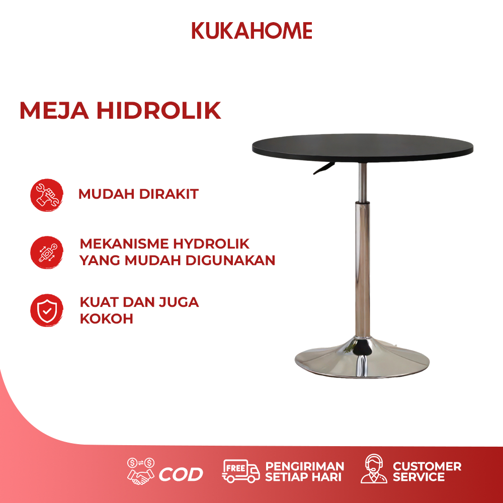 KUKAHOME Meja Bar Hidrolik Meja Caffe Minimalis Meja Bar Meja Bulat Meja Makan