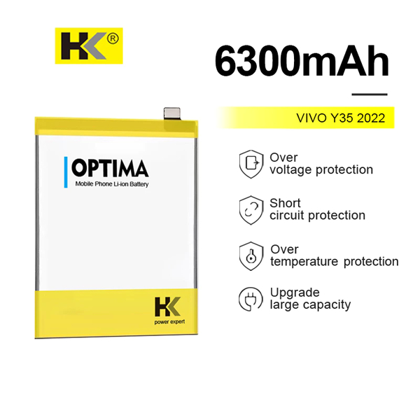 Original HK Optima Baterai Vivo Y35 2022 / B-Z5 6300 mAh 3.87V Double IC