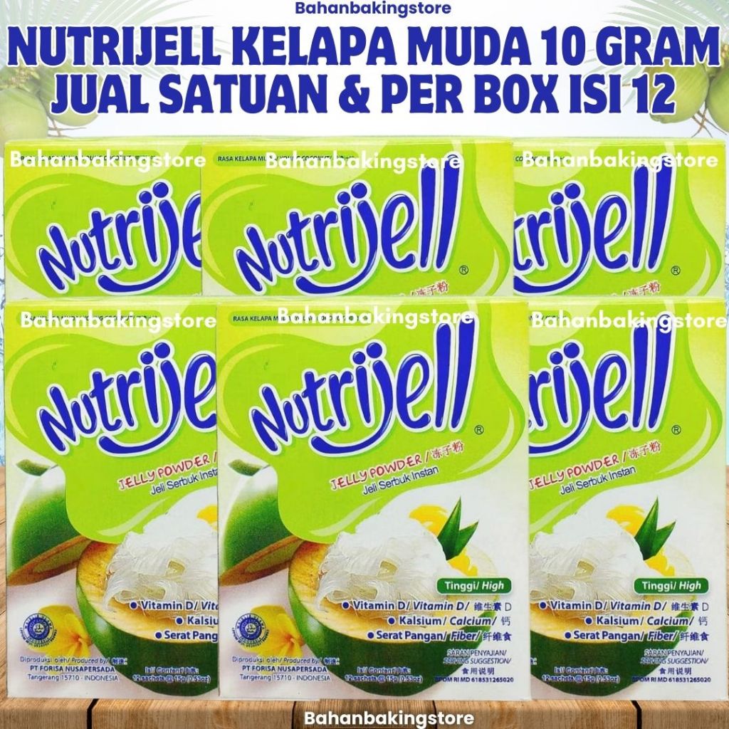 

NUTRIJELL KELAPA MUDA 10 GRAM JUAL SATUAN | KEMASAN EKONOMIS 10 GRAM X 12 SACHET (1 BOX)