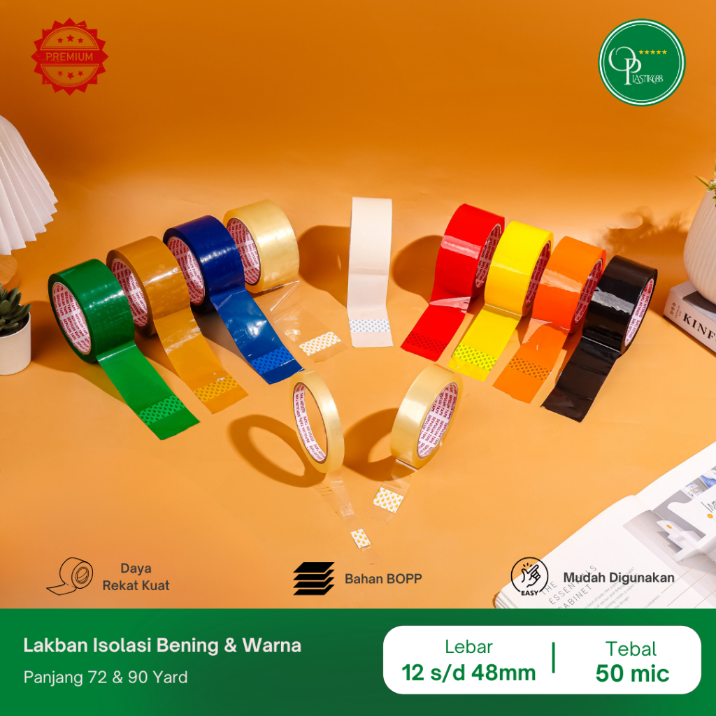 

ONANNA Lakban Isolasi Bening 12mm & 24mm 90 Yard