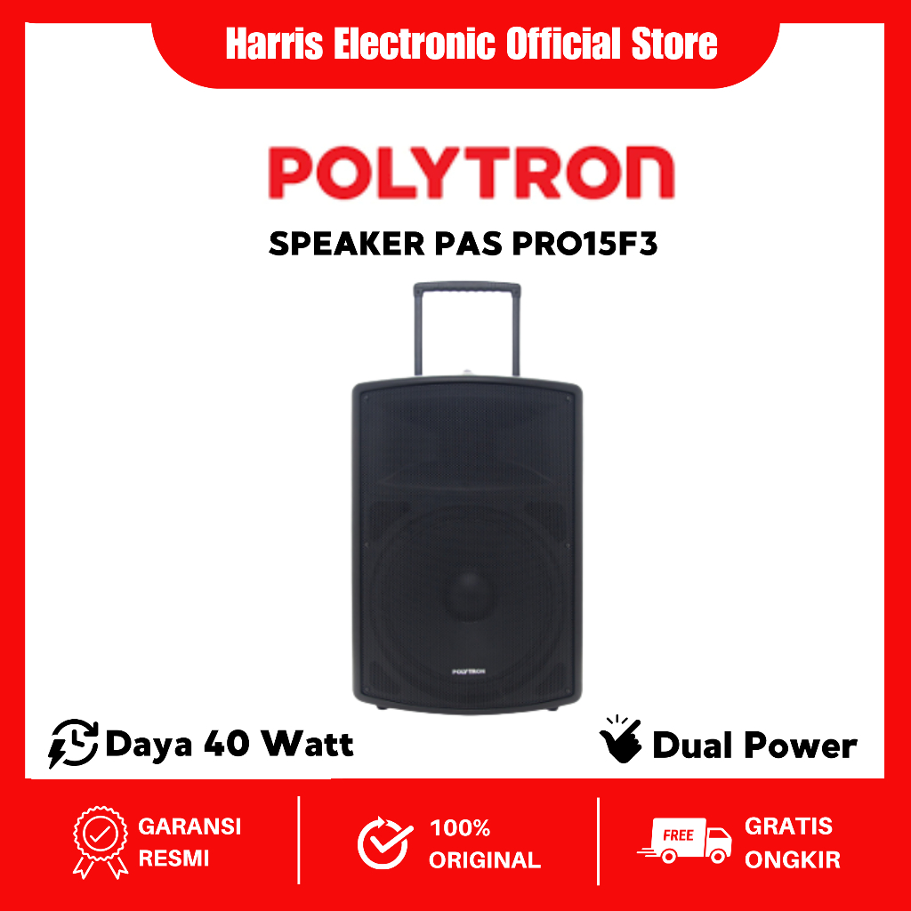 POLYTRON PASPRO 15F3 SPEAKER AKTIF PASPRO15F3 / PAS PRO 15F3 / PASPRO 15F5 / PASPRO15F5