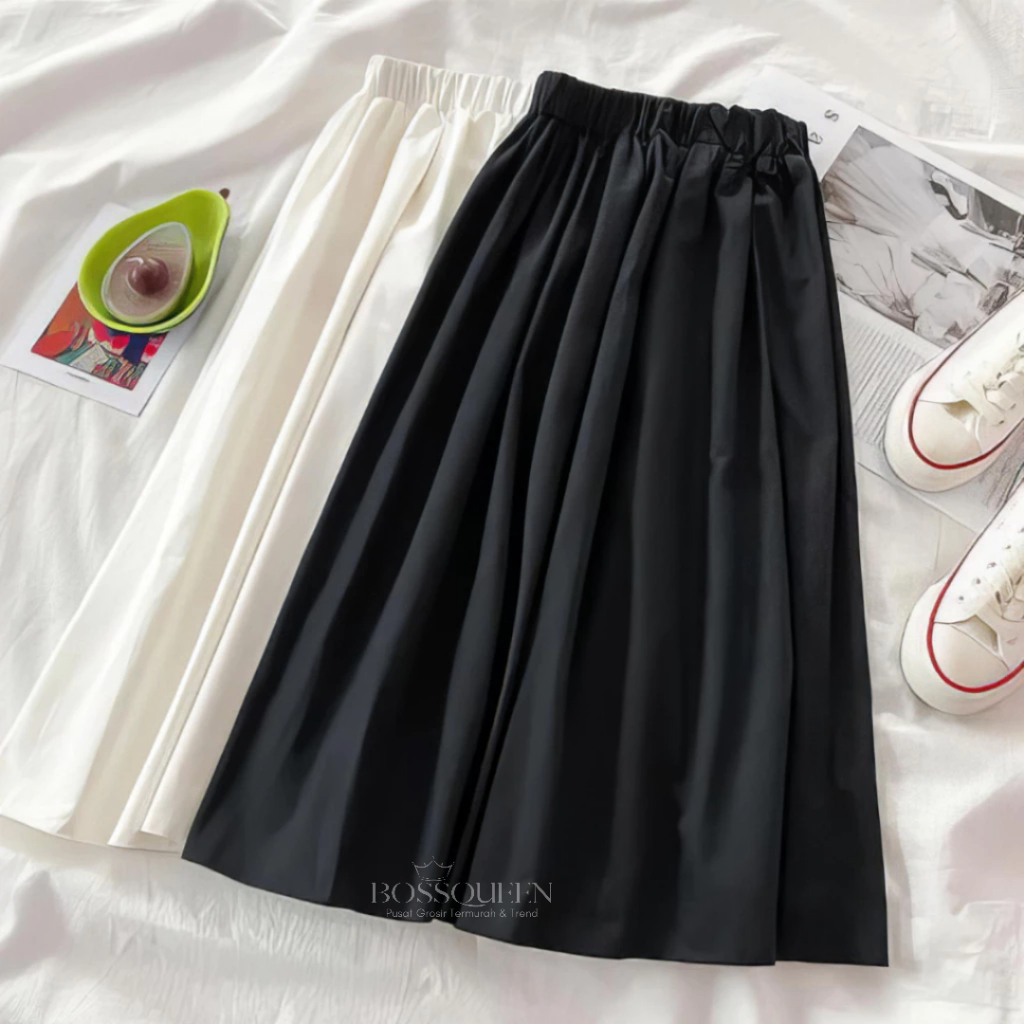 ROK POLOS WANITA / BASIC SKIRT / ROK WANITA / ROK MUSLIMAH ( 100% ORIGINAL )