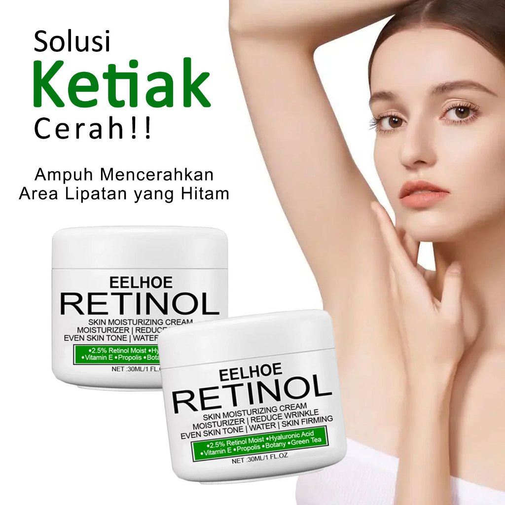 EELHOE Retinol Krim Pemutih Ketiak Pembersih Leher Selangkangan Hitam Cepat