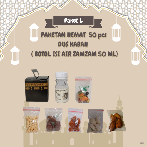 

paketan hemat cokil+almond+pistasio KABAH untuk oleh oleh haji dan umroh 50 pcs ( botol isi air zamzam 50 ml )