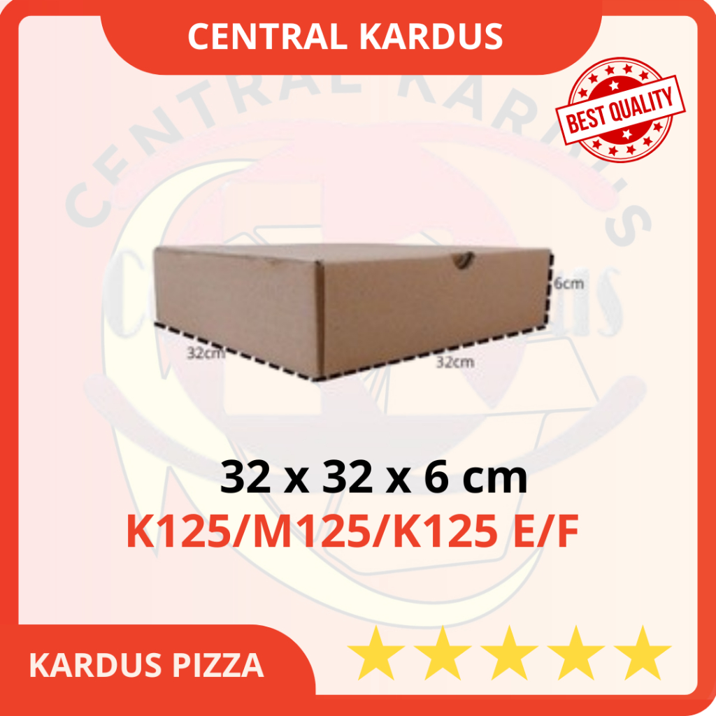 

Kardus Die Cut PIZZA 32X32X6cm Karton Box Dus Packaging Hampers Pizza Baju Kue Roti Brownies Polos Murah