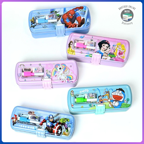 

BOS Kotak Pensil Kaleng Set+WB 3 susun/Tempat Pensil/Tin Pencil Case