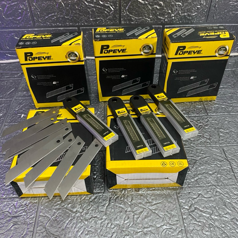 

POPEYE Isi Cutter Besar satu Kardus isi 200 Pcs Cutter bagus berkualitas