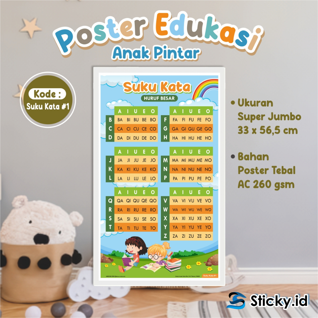 Poster Belajar Edukasi Anak Beragam Variasi