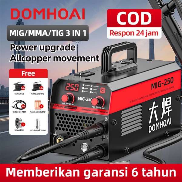 NEW DOMHOAI 3IN1 Mesin Las Mig-250 Las Listrik Profesional Inverter Mesin Las Pengelasan Laser
