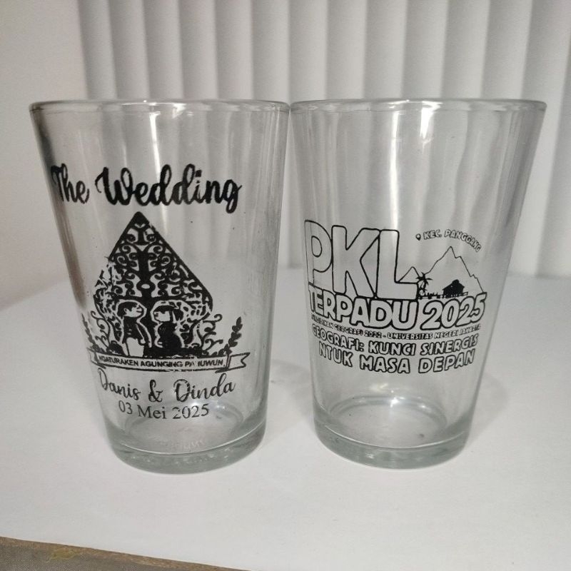 GELAS KACA H10 CUSTOM NAMA SABLON SOUVENIR