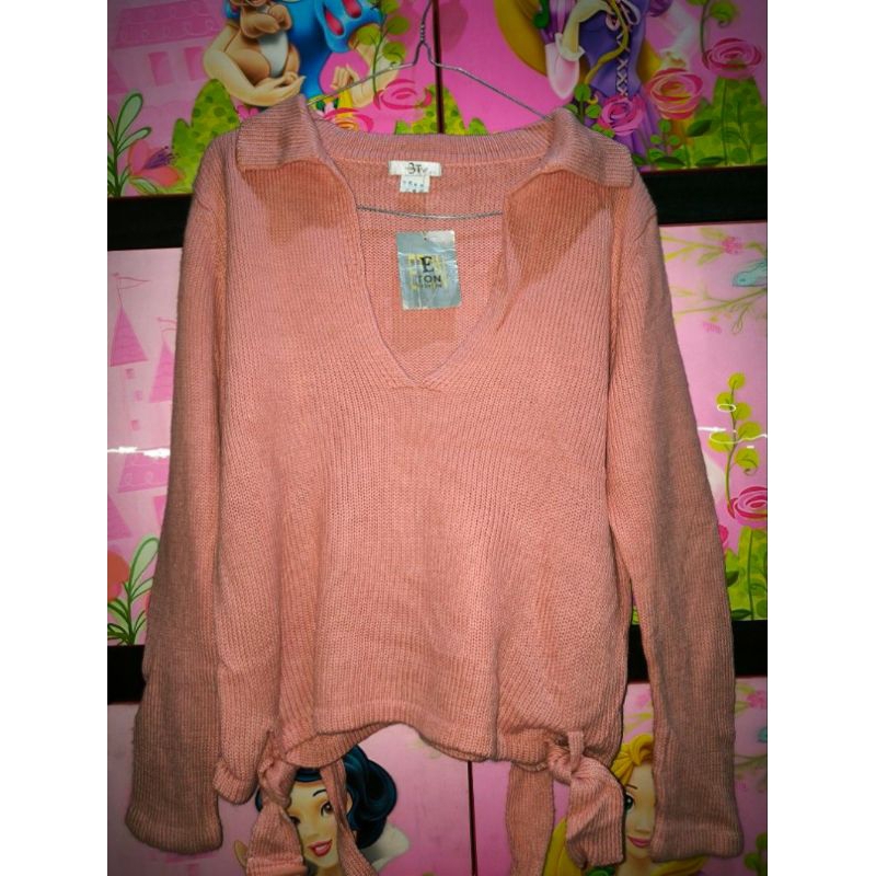 Baju Atasan Wanita Rajut Warna Pink Modis Lucu