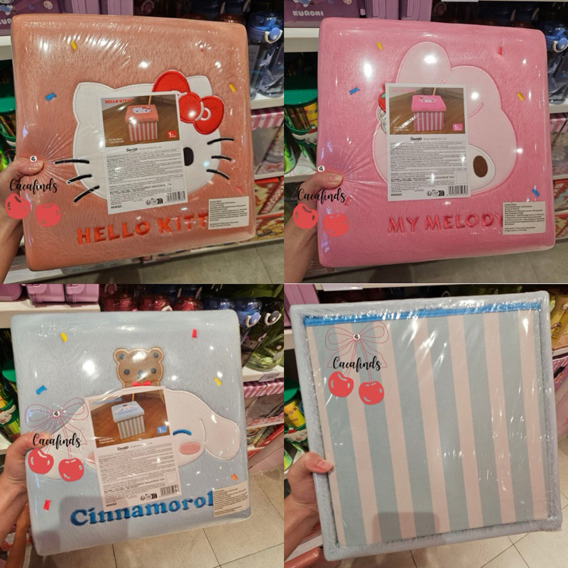MINISO x Sanrio‼️Storage Stool / Kursi Box Bangku Lipat / Box Tempat Penyimpanan Serbaguna (30x30x30
