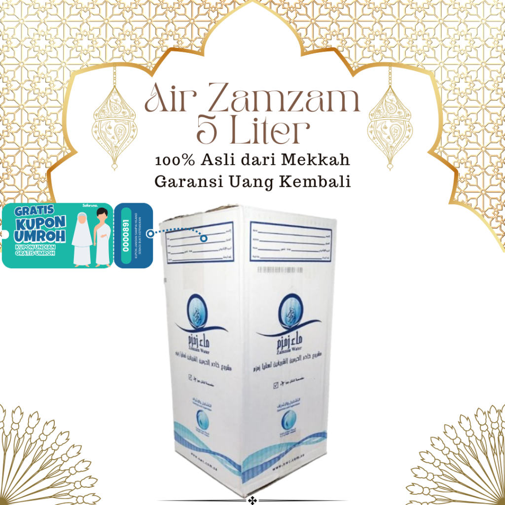 

Air Zam-Zam Asli Galon 5L || Packaging Aman Box Kuat