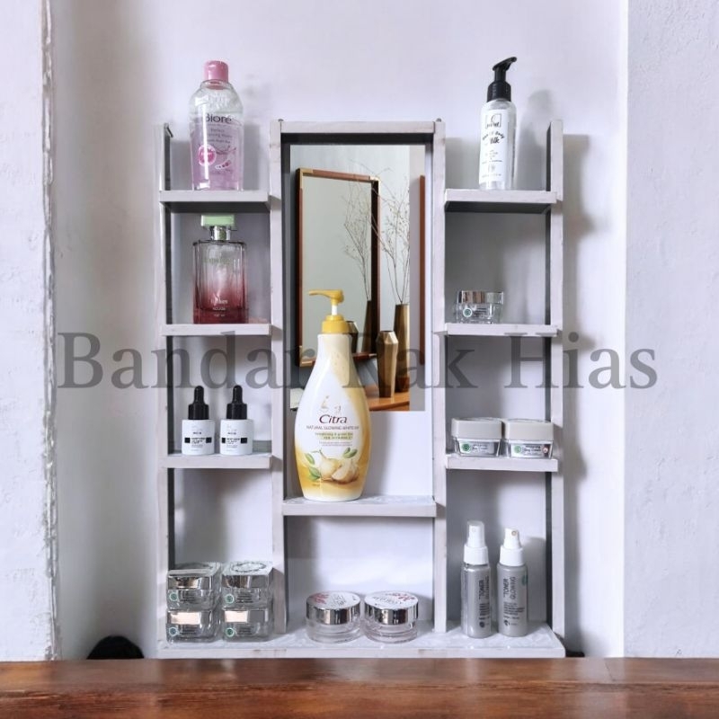 RAK KOSMETIK 2 TIANG KUPU2 - RAK HIAS GANTUNG RAK KOSMETIK MINIMALIS TOLET