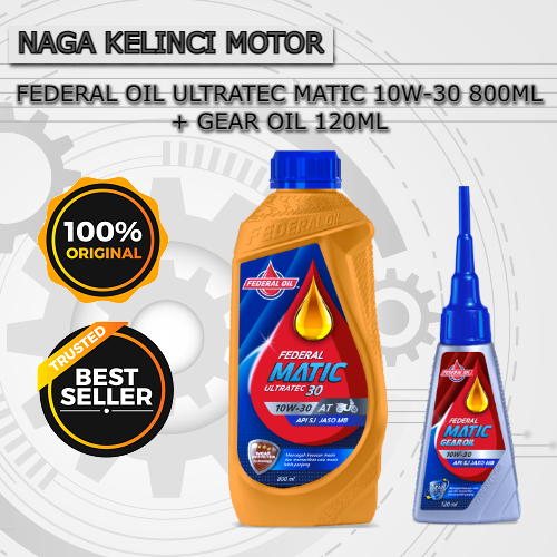 Oli Federal Ultratec Matic 10W-30 800ml // Paket Oli Federal Ultratec Matic Orisinil Oli Untuk Semua