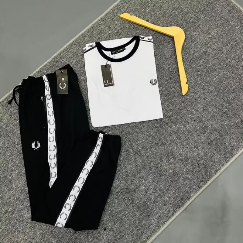 KAOS RINGER FP WHITE TRACKPANTS BLACK TAPED 1 SET
