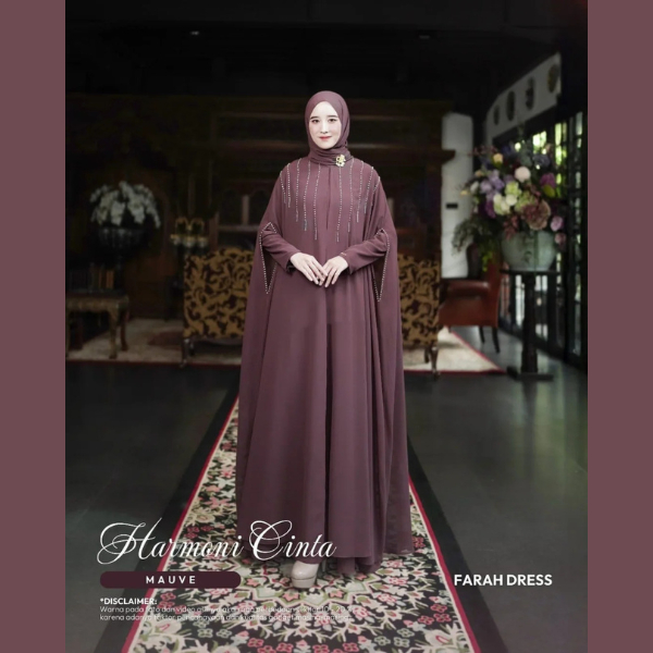 Farah Dress Pesta Lebaran Wanita Muslim Gamis Kondangan Remaja Dewasa Cantik Simple Mewah Elegant Ba