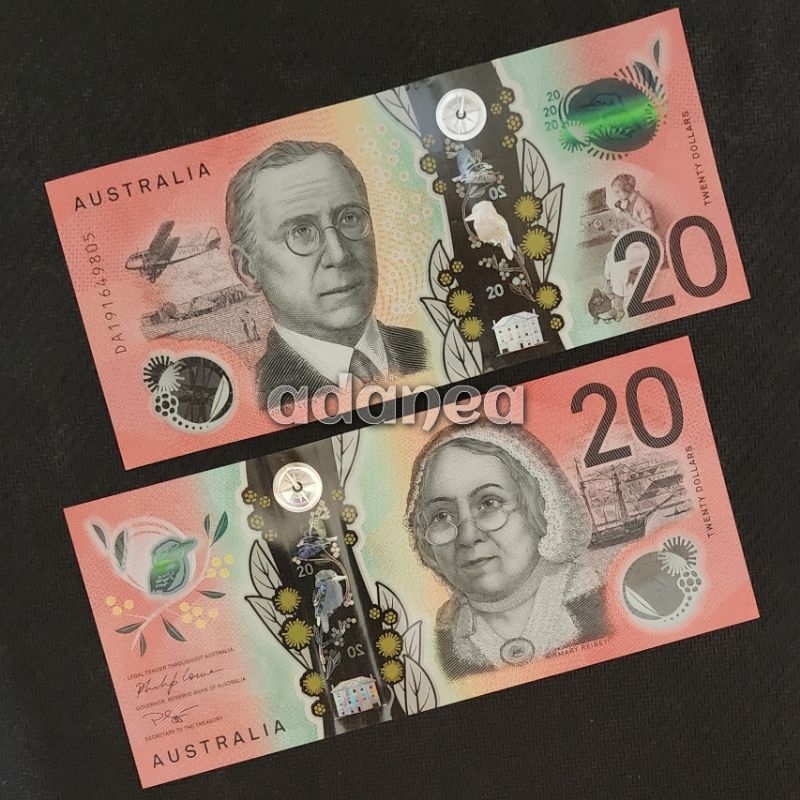 Uang Asing Australia Dolar Pecahan 20 Dolar Polymer