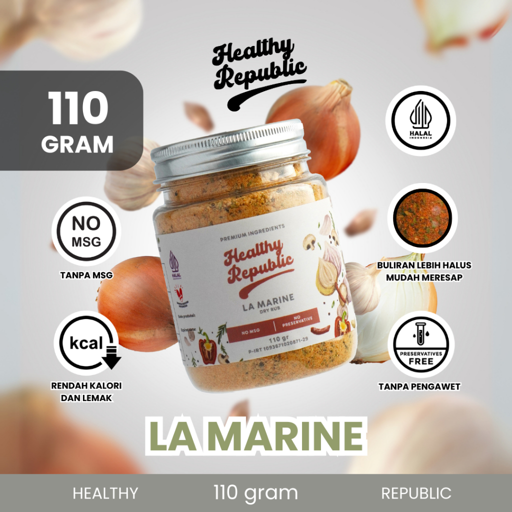 

Maknyuss1 Healthy Republic Bumbu Marinasi Serba Guna Rendah Kalori Rendah Lemak Spices 110 Gr - Dry