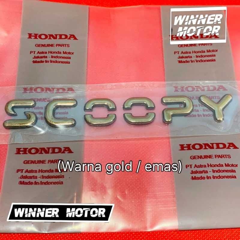 NEW SCOOPY 2024 2025 embelm scoopy GOLD EMAS logo timbul scoopy new