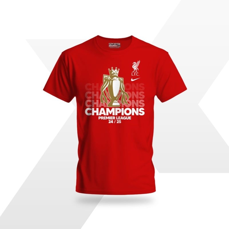 Kaos Tshirt Liverpool FC 2025 Premier League Champions Tee