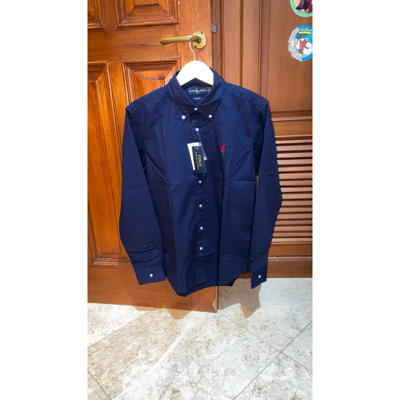 Kemeja Polo Ralph Lauren Navy Cotton Shirt Brand New With Tag