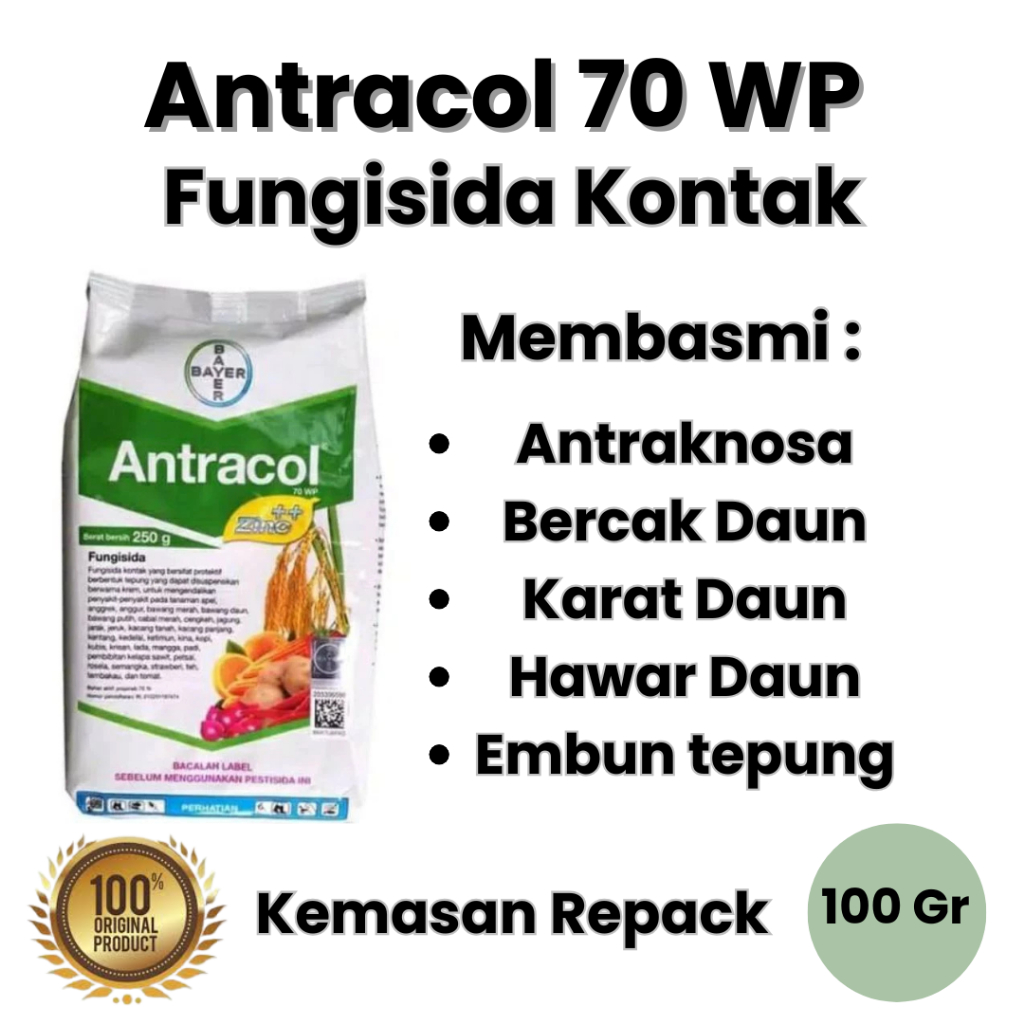 Fungisida Antracol 100 Gram Repacking ( Dikemas Ulang Dengan Mengunakan Plastik ) Repacking Itu dike