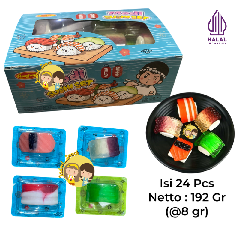 

GROSIR - Permen Sushi Marshmallow 24 X 8 Gr Rasa Buah by Jadoel_Snack