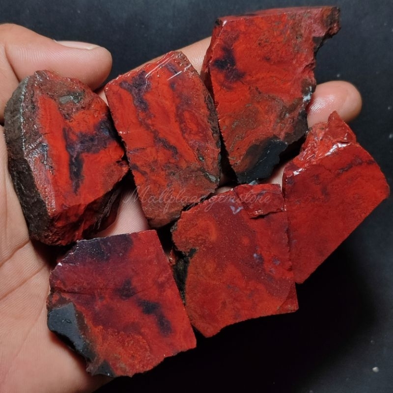 batu badar besi merah asli natural kualitas super HQ ( nempel magnet ) / bongkahan batu badar besi m