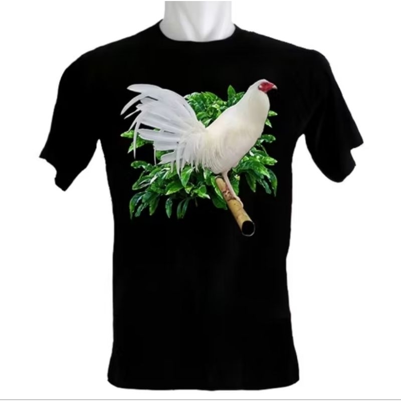 KAOS AYAM BANGKOK PUTIH NANGKRING GAMBAR DEPAN