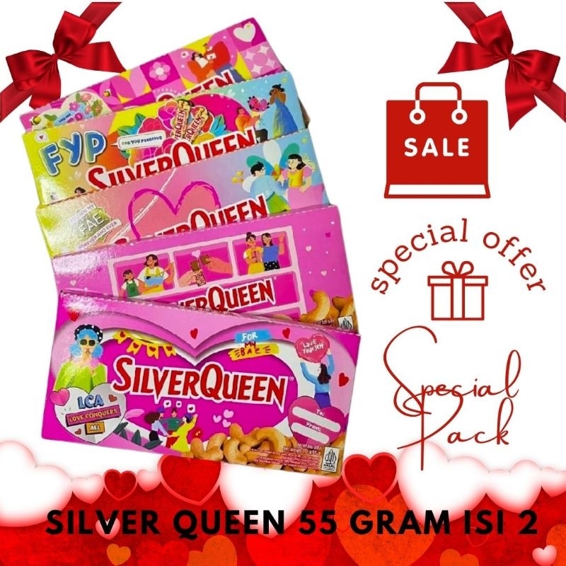 

SILVERQUEEN 55 GRAM ISI 2 EDISI VALENTINE COKLAT CASHEW