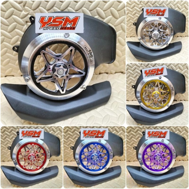 cover kipas mesin spinner set spinner spinner putar Motif bintang CNC untuk motor Yamaha Mio M3 soul